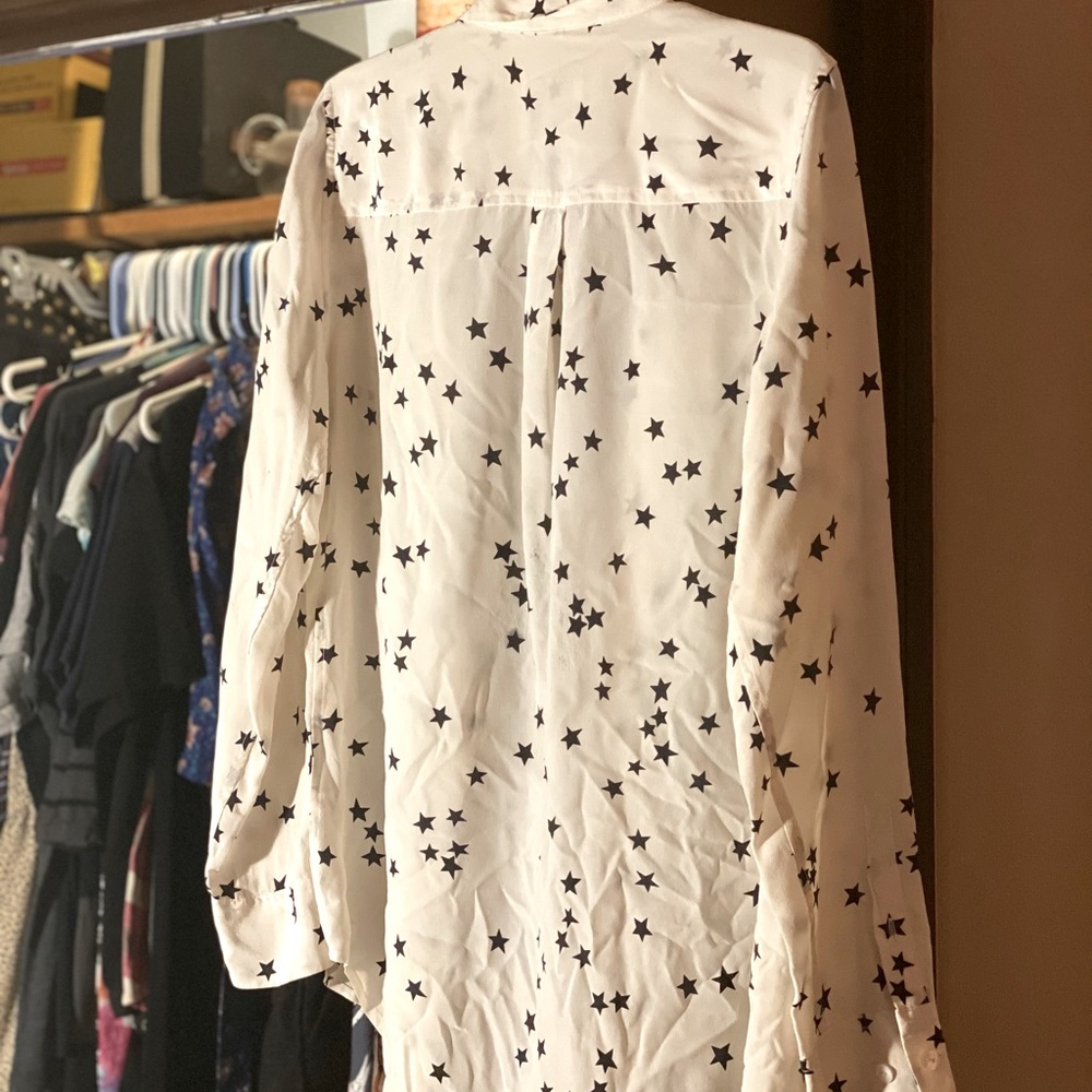Equipment SLIM SIGNATURE SILK SHIRT in White Star M - Picture 5 of 6